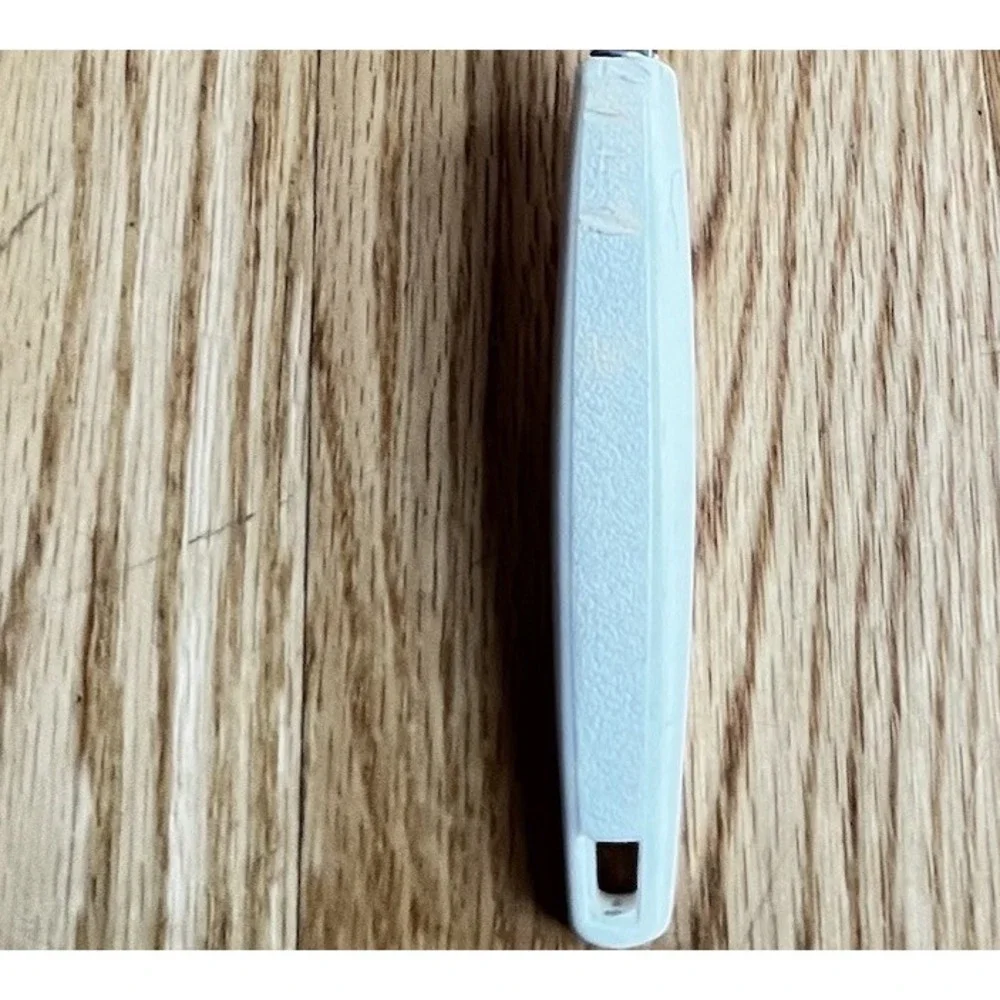 Vintage 1970's ECKO Chromium Plated Slotted Spatula Flipper White Handle MCM USA